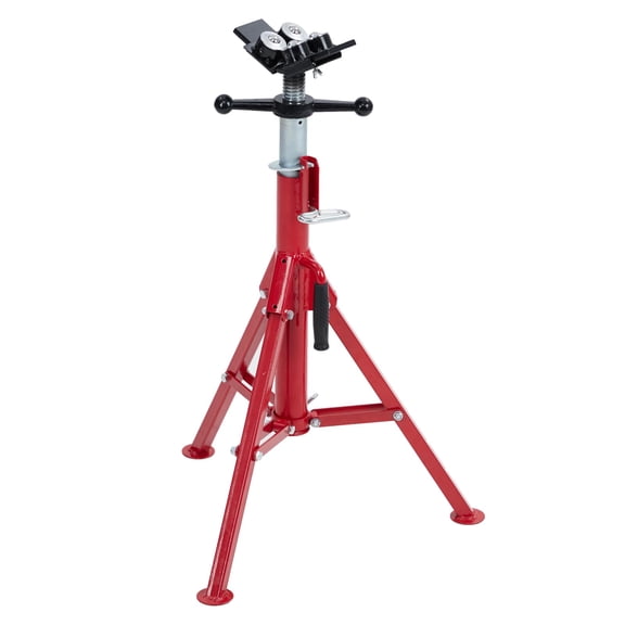 Kojooin Adjustable V-Head Pipe Jack Stand – 2500 LB Welding Pipe Stand w/ 2/4-Ball Transfer, 28-52" Height, 1/8"-12" Pipe Capacity