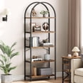 thumbnail image 1 of Kojooin Arched Bookshelf 5 Tier Bookcase Display Racks Tall Bookshelves Modern Storage Rack Shelf Large Wood Book Shelf for Bedroom, Living Room, Home Office, 1 of 7