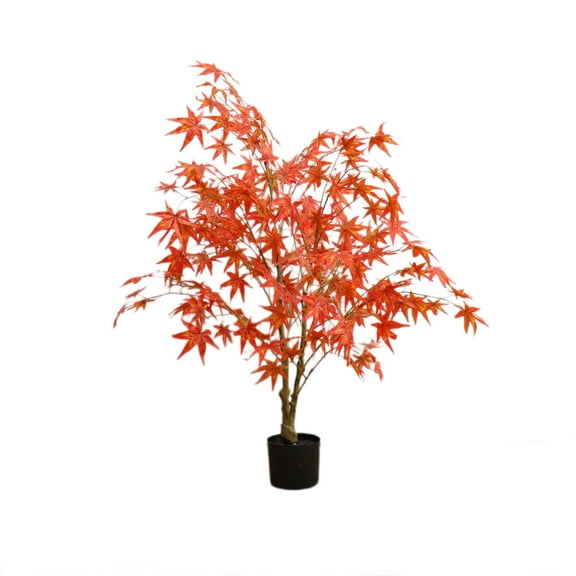 Kojooin Artificial Maple Tree, Large Faux Tree Soft Silk Autumn Maple Decorative Plant with Plastic Pot for Party Home Living Room Decoration Thanksgiving Harvest