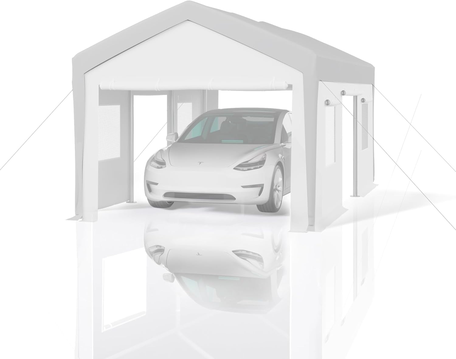 Kojooin Carport Replacement Canopy Cover - Waterproof, UV-Resistant & Wind-Resistant PE Fabric