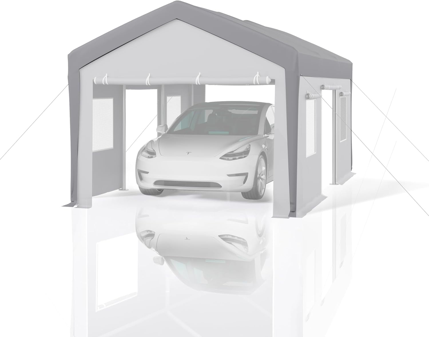 Kojooin Carport Replacement Canopy Cover - Waterproof, UV-Resistant & Wind-Resistant PE Fabric
