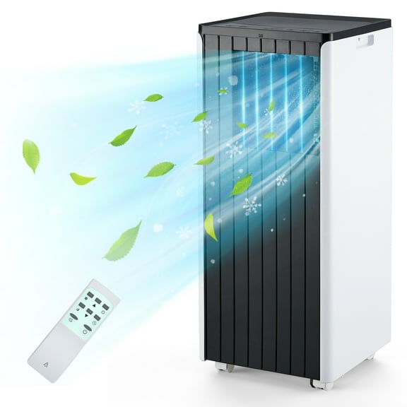Kojooin Compact 8000 BTU Portable AC & Dehumidifier, Quiet 54 dB, Smart Control, 350 Sq Ft Coverage