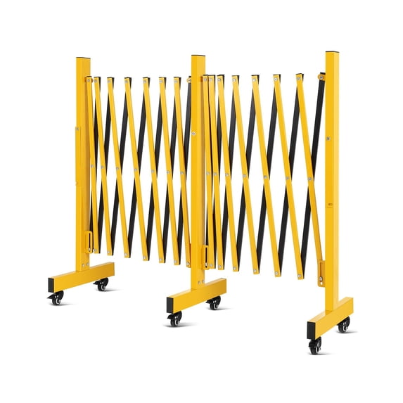 Kojooin Expandable Barricade Gate Outdoor, 16FT Folding Safety Barrier Gate, Metal Scissor Crowd Control Gate