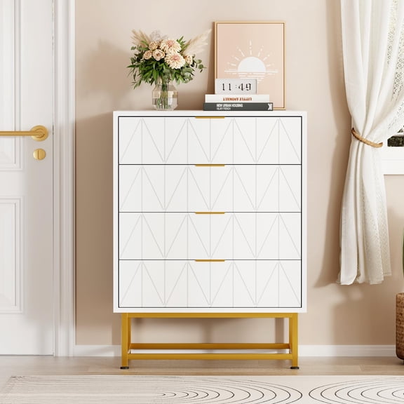 Kojooin Four-Drawer Fabric Wardrobe Storage Unit - Small Storage Drawers Suitable for Bedrooms, Closets, and Living Rooms, Compact Clothing Storage Solution, Modern Narrow Bedside Table/Side Table