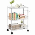 thumbnail image 1 of Kojooin Heavy Duty 3-Tier Wire Kitchen Cart – 600lbs Utility Rolling Storage Trolley with Basket Shelf & Handles, Mobile Organizer for Kitchen, Office, Bedroom, 1 of 7