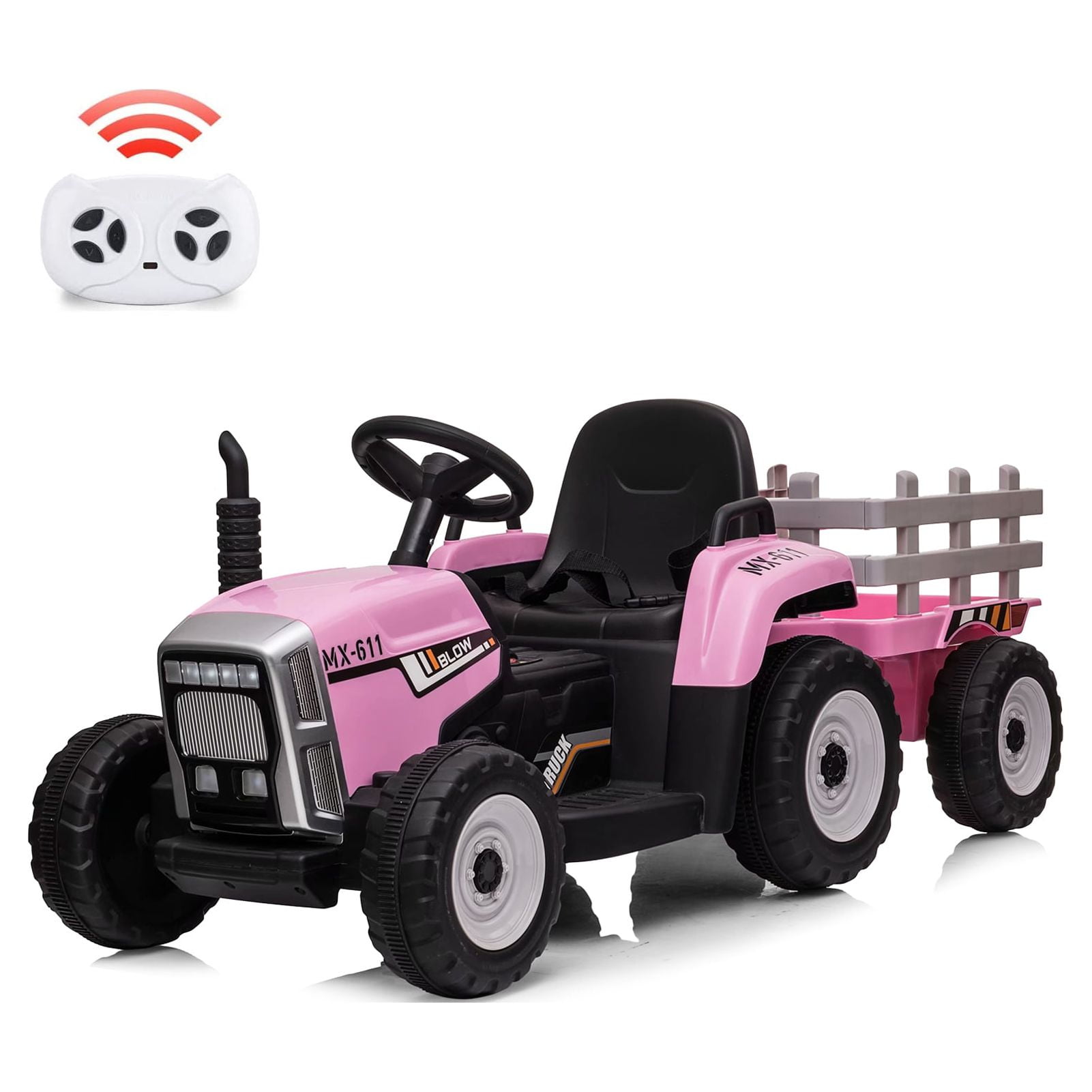 Kojooin Kids Electric Tractor,Battery Powered,with Remote Control,LED