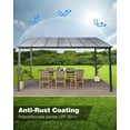 thumbnail image 1 of Kojooin Lean to Gazebo,Hardtop Wall Pergola with Polycarbonate Roof,Aluminum Frame Mounted Gazebo,12' x 14' FT, 1 of 6