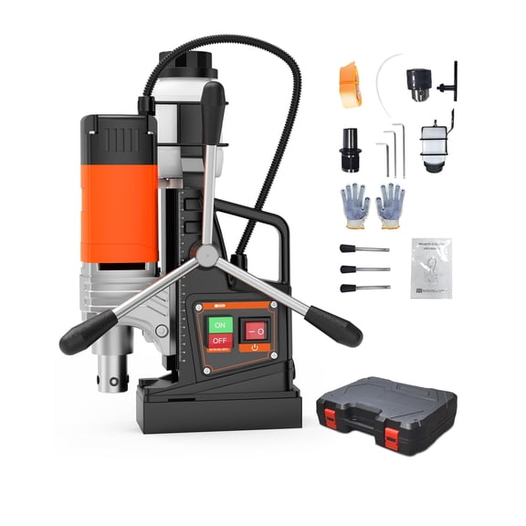 Kojooin Magnetic Drill Press, 1650 Watts, 1.57-Inch Drilling Diameter, 2922 Psi, 810 Rpm, Electric Drill Suitable for Metal Surfaces, Industrial and Home Renovation