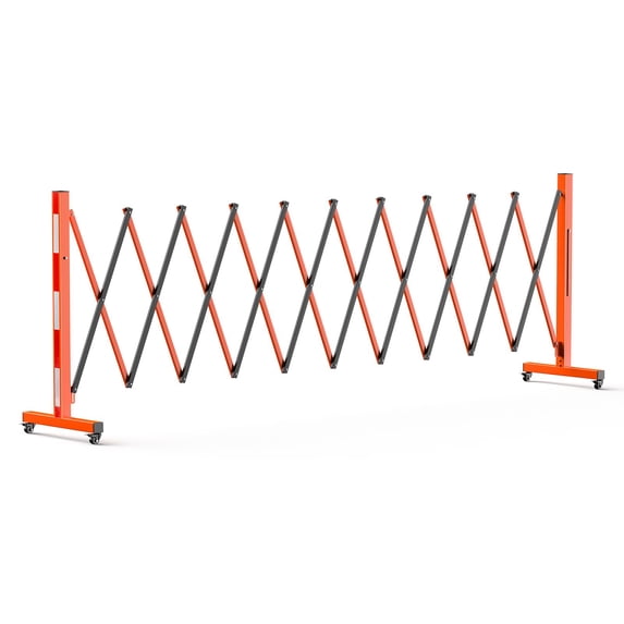 Kojooin Metal Expandable Barricade, 9FT Folding Safety Traffic Driveway Gate, Portable Crowd Control Barriers Fence
