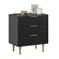 thumbnail image 1 of Kojooin Modern Three-Drawer Recessed Vanity Table with Wooden Storage Cabinets and Metal Accents for Bedrooms, Living Rooms, Or Entryways, 1 of 7