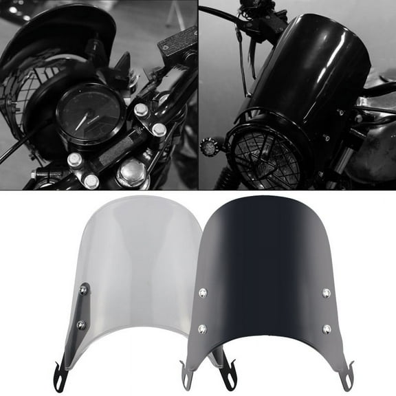 Kojooin Motorcycle Front Windshield Retro 5-7 Inch Headlight Universal Windscreen Adjustable Modified Accessories