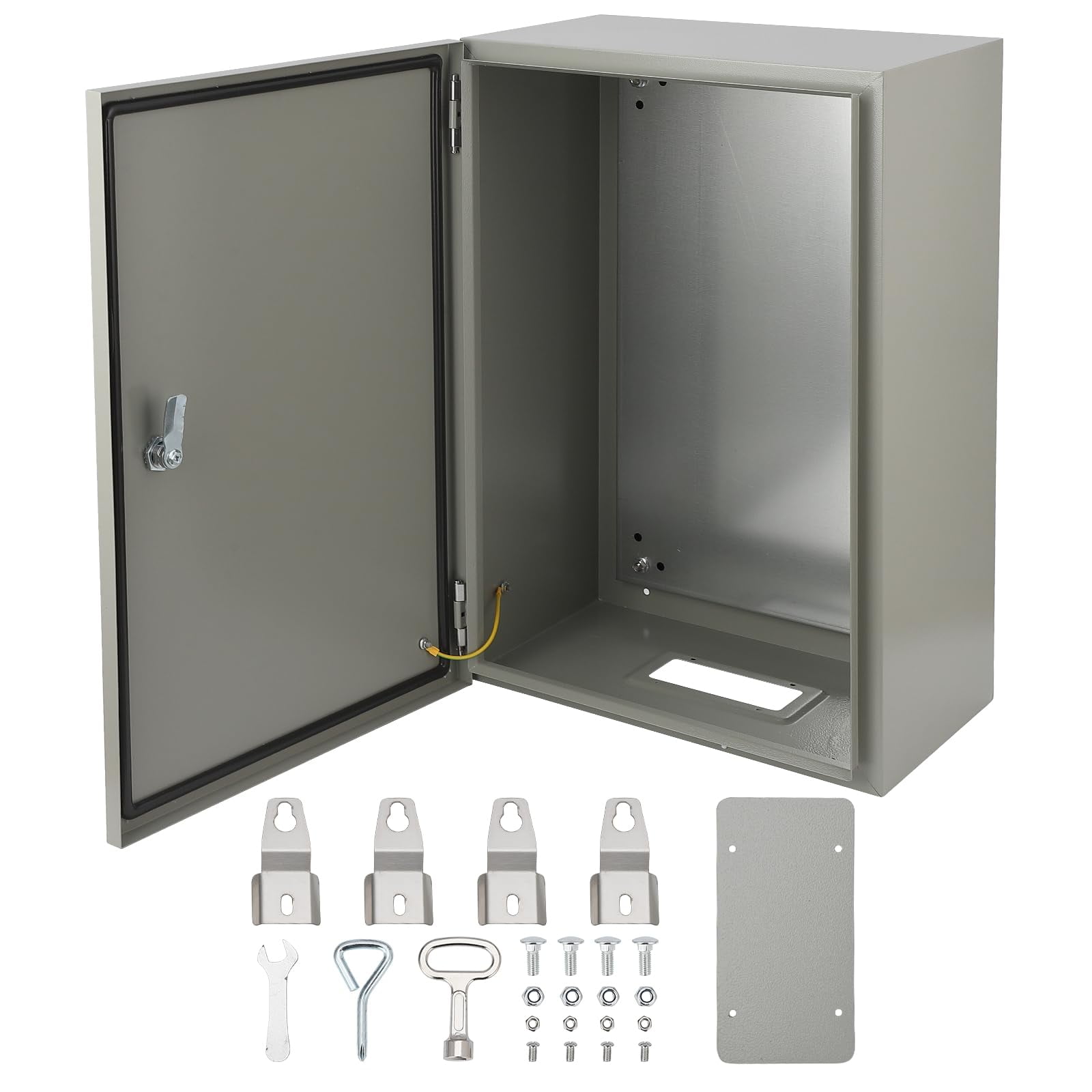 Kojooin Outdoor Junction Box, Steel Junction Box, Ip66 Waterproof and Dustproof Electrical Enclosure, Universal Junction Box with Lock and Mounting Plate