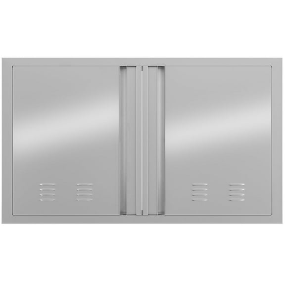 Kojooin Outdoor Kitchen Doors, 304 Stainless Steel BBQ Access Door with Recessed Handle & Vents, for Outdoor Kitchen and BBQ Island