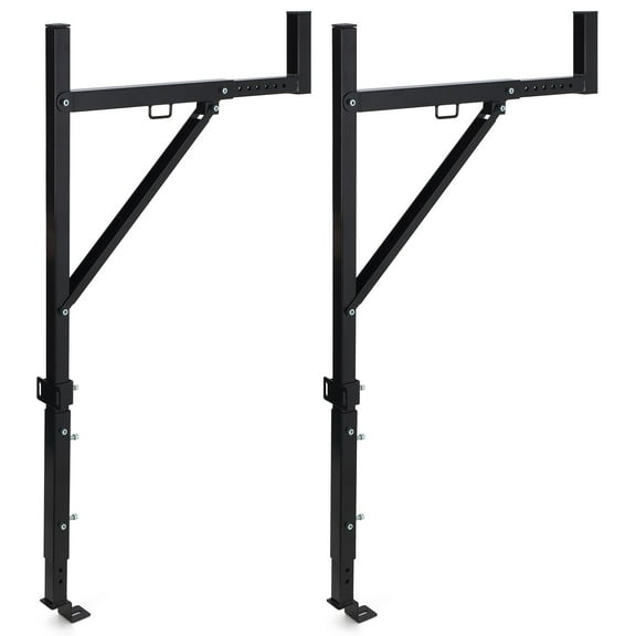 Kojooin Pickup Truck Ladder Rack | Adjustable 19" - 34" Width & 38.6" - 44" Height | 250 LB. Load Capacity | Drilling Mounting Steel Truck Bed Rack | Ideal for Kayak, Surfboard, Lumber (2 Pack)