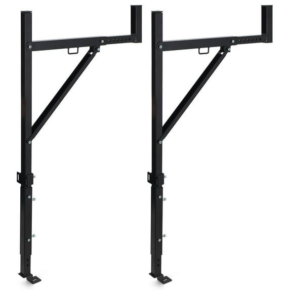 Kojooin Pickup Truck Ladder Rack | Adjustable 19" - 34" Width & 38.6" - 44" Height | 250 LB. Load Capacity | Drilling Mounting Steel Truck Bed Rack | Ideal for Kayak, Surfboard, Lumber (2 Pack)
