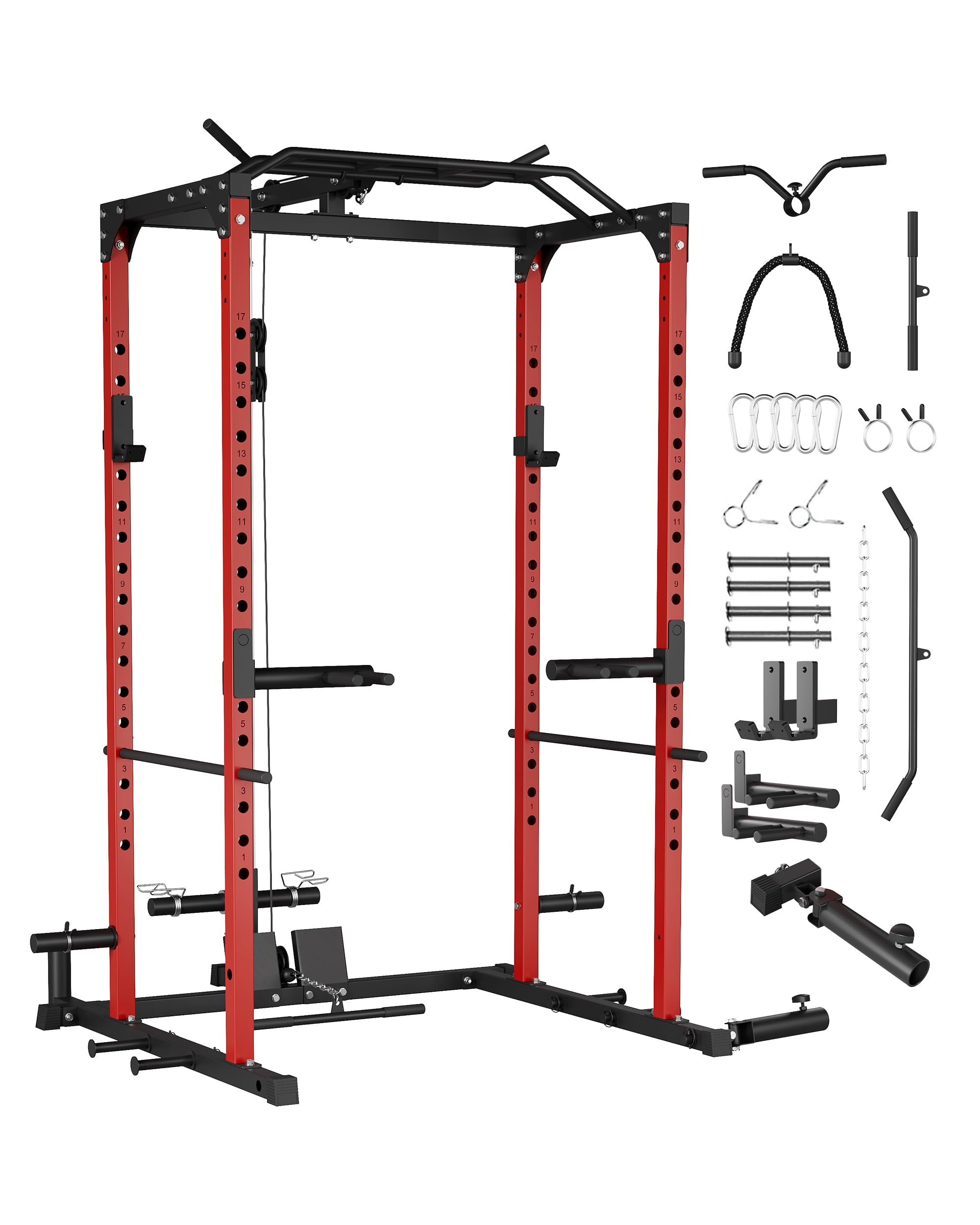 Kojooin Power Cage for Home Gym, Multi-Functional Power Rack with J ...