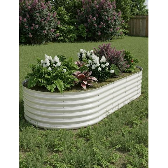Kojooin Raised Garden Bed - Galvanized Planter Box with Easy Assembly for Vegetables, Flowers, and Herbs