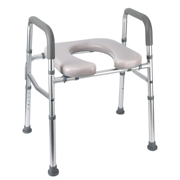 Kojooin Raised Toilet Seat - 350LB Capacity, Toilet Seat Risers for Seniors, Toilet Seat with Armrests, Comfortable Cushion, Durable Design