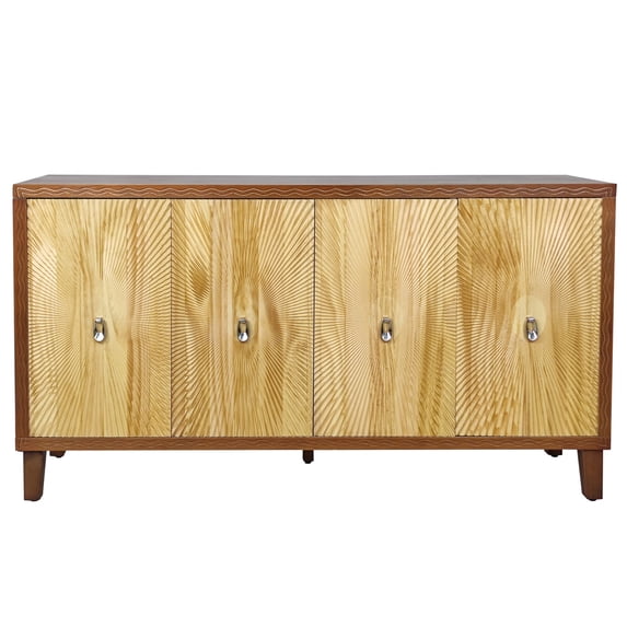 Kojooin Retro Sideboard Buffet, Rectangular Storage Cabinet With Adjustable Shelves And 4 Doors, Large Sideboard Cabinet For Hallway, Entryway, Living Room