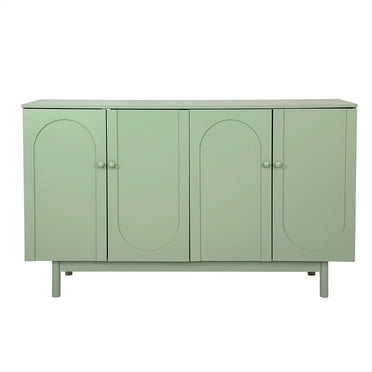 Kojooin Sideboard Buffet Cabinet, Modern Kitchen Storage Cabinet With 4 Doors Adjustable Shelves, Wooden Sideboard Cabinet For Hallway Living Room