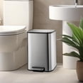 thumbnail image 1 of Kojooin Stainless Steel Rectangular Garbage Can with Soft-Close Lid & Removable Inner Basket, Heavy Duty Hands-Free Odor-Proof Step Trash Can, 1 of 8