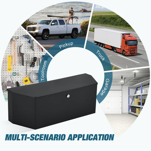 Kojooin Steel Trailer Tongue Box, 36"x12"x12" Heavy Duty Storage With Lock and Keys, Utility Truck Tool Box Storage Organizer, Tool Chest for Pickup Truck Bed, RV