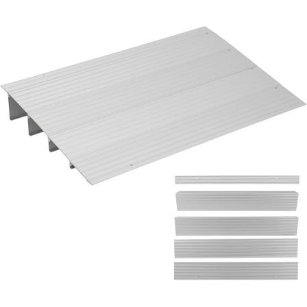 Kojooin Threshold Ramps for Doorways, Door Threshold Ramp 4" Rise, Aluminum Entry Threshold Ramp for Doorways, Weight Capacity 700 LB