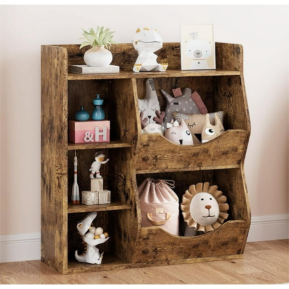 Kojooin Toy Storage Organizer, 5-Cubby Kids Bookshelf and Bookcase for Boys and Girls, Multi Shelf with Cubby Organizer for Storage Books and Toys, for Kindergarten, Bedroom, Playroom