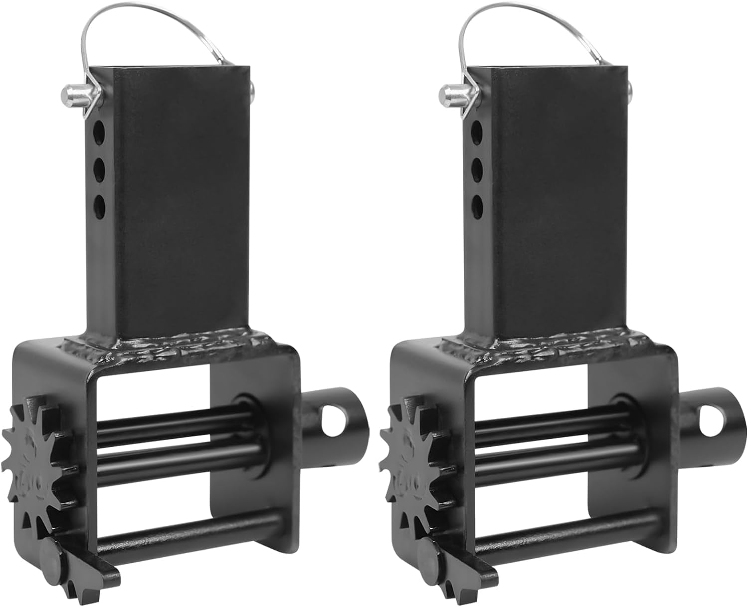 Kojooin Trailer Stake Pocket Winch, Heavy Duty D Ring for Trucks with Standard Size Winch Bar, Black, 2 Pack