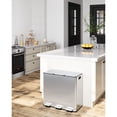 thumbnail image 1 of Kojooin Trash Can, 15 Gallon Triple Compartment Stainless Steel Kitchen Trash Can for Recycling, 5+5+5 Gallon Plastic, 1 of 8