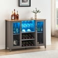 thumbnail image 1 of Kojooin Wine Bar Cabinet with Led Light, Liquor Cabinet with Wine and Glass Rack, Buffet Sideboard with Storage, Coffee Bar Cabinet for Liquor with Adjustable Shelves, 47.2 Inches, 1 of 8