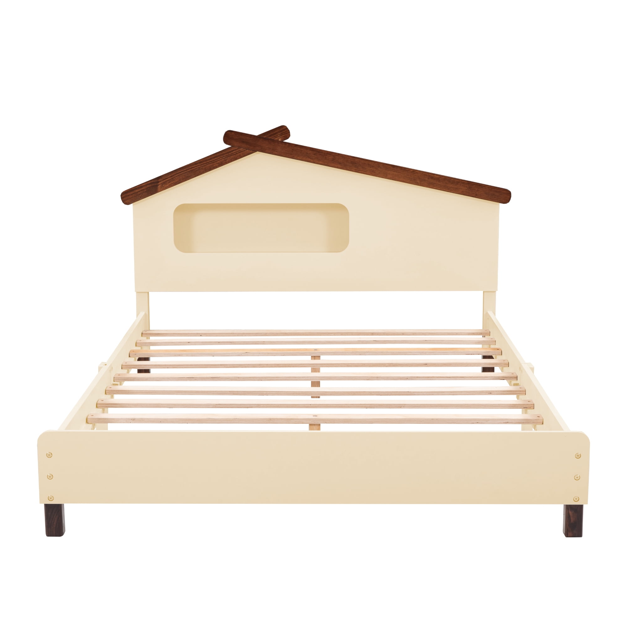 Kojooin Wood Bed Frame With HouseShaped Headboard Motion Activated