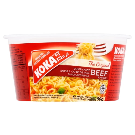 Koka Oriental Instant Noodles The Original Beef Flavour 90g (pack of 12)
