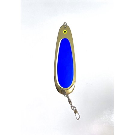 Kokanee Dodger: uv "FLO BLUE" / brass