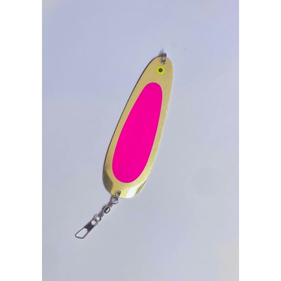 Kokanee Dodger: uv "FLO PINK" / brass