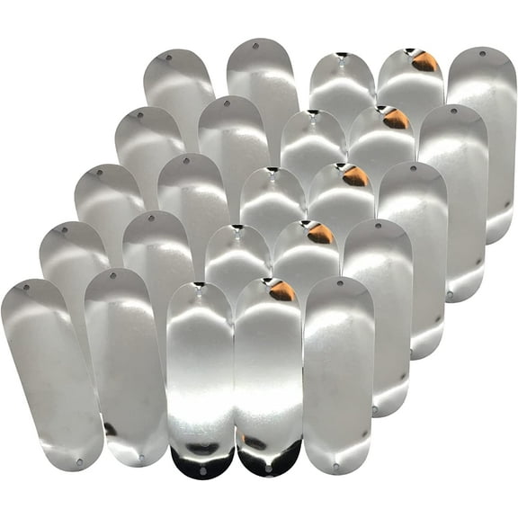 Kokanee Fishing Dodgers - 25 Pack - Ideal for Customization - Durable Chrome Finish - Perfect for Kokanee Salmon Fishing