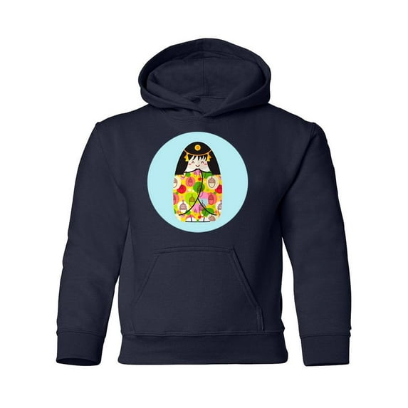 Kokeshi Doll With Acorns Hoodie Juniors -Image by Shutterstock, Small