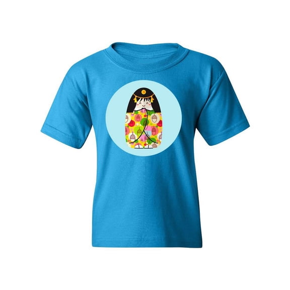 Kokeshi Doll With Acorns T-Shirt Juniors -Image by Shutterstock,  x-Large