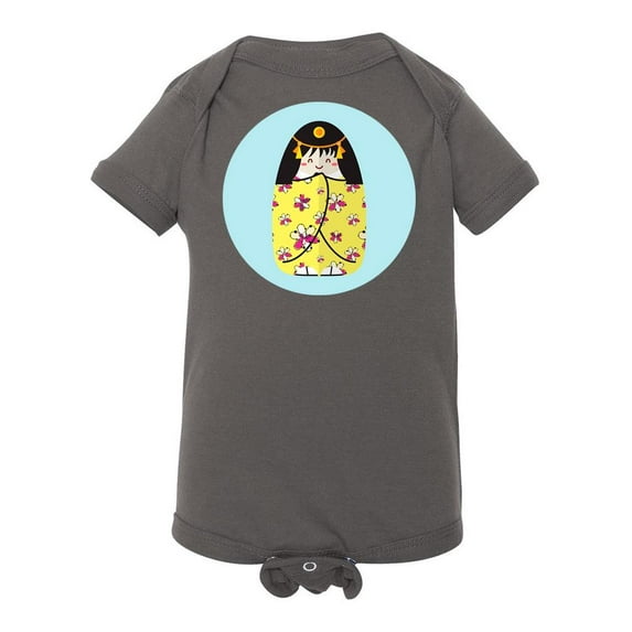 Kokeshi Doll With Flowers Bodysuit Infant -Image by Shutterstock, 12 Months