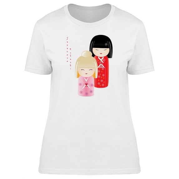 Kokeshi Japanese Wooden Dolls T-Shirt Women -Image by Shutterstock, Female 3X-Large
