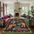 thumbnail image 1 of Kokia 9x12  Neutral Animal Print Area Rug with Lion, Tiger and Cheetah, Machine Washable Soft Boho Rug for Living Room, Bedroom, Play Room, Dark Green and Brown, 1 of 6