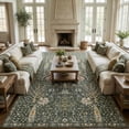 thumbnail image 1 of Kokia Washable Oriental Rug, 9x12 Sage green Boho Botanical Floral Vintage Carpet, Soft Large Indoor Rug for Living Room, Bedroom, Office, Playroom, 1 of 8