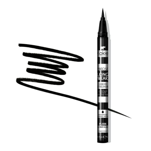 Kokie Cosmetics Precise Longwear Liquid Eyeliner, Waterproof, Ultimate Black