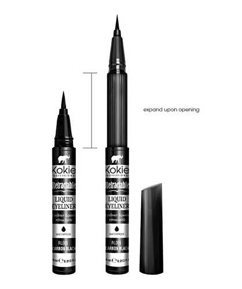 Kokie Retractable Liquid Eyeliner, Pointed Felt Tip, Waterproof