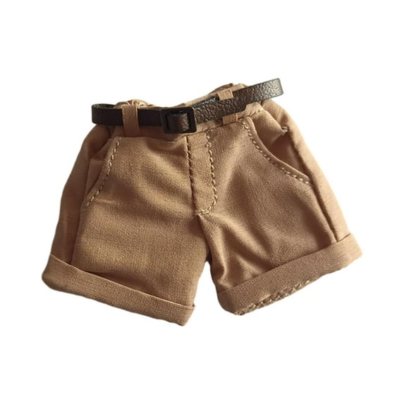 Kokiya 1/12 Female Figure Shorts Model Fashionable Costume Soft Handmade DIY Doll Dress Khaki