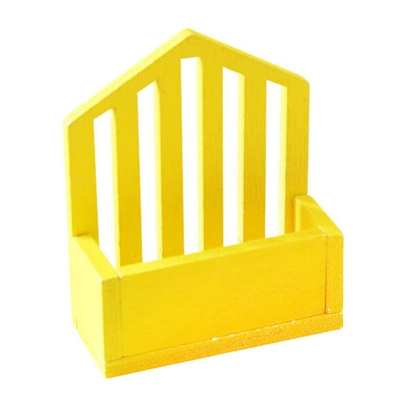 Kokiya 1:12 Mini Wooden Storage Basket Model Home Decor Doll Accessories Decoration Yellow