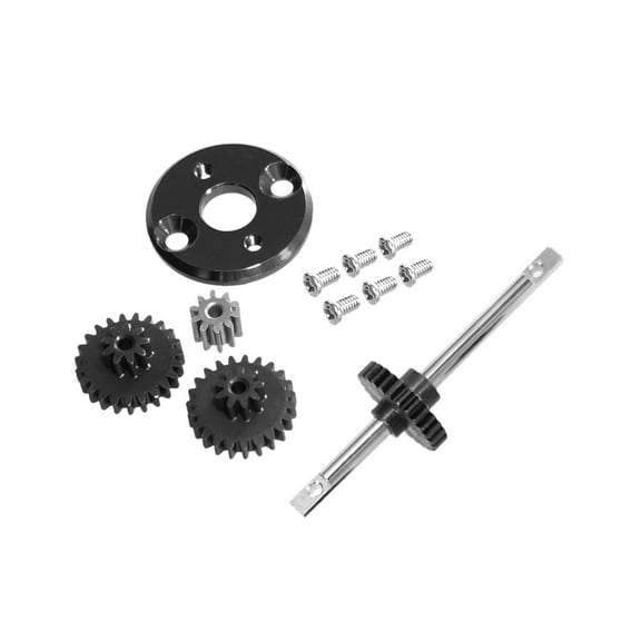 Kokiya 1/12 RC Car Motor Pinion Gear Gearbox Set Replaces for MN78 MN82 1/12 RC Car Black
