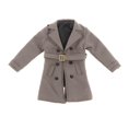 thumbnail image 1 of Kokiya 1/12 Scale Figure Trench Coat Double Breasted Long Trench Coat with Belt for 6'' Gray, 1 of 9