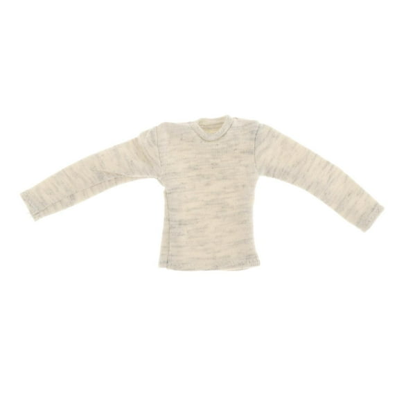 Kokiya 1/12 Scale Mini Long Sleeve Shirt ,Figure Doll Clothes, Casual, Handmade Costume Gray White
