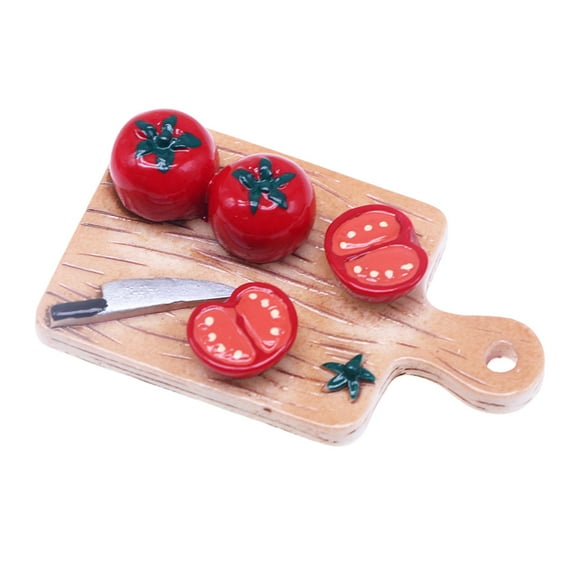 Kokiya 1:12 Scale Miniature Dollhouse Food Set, Resin Cooking Game, Pretend Play Model, Tomato